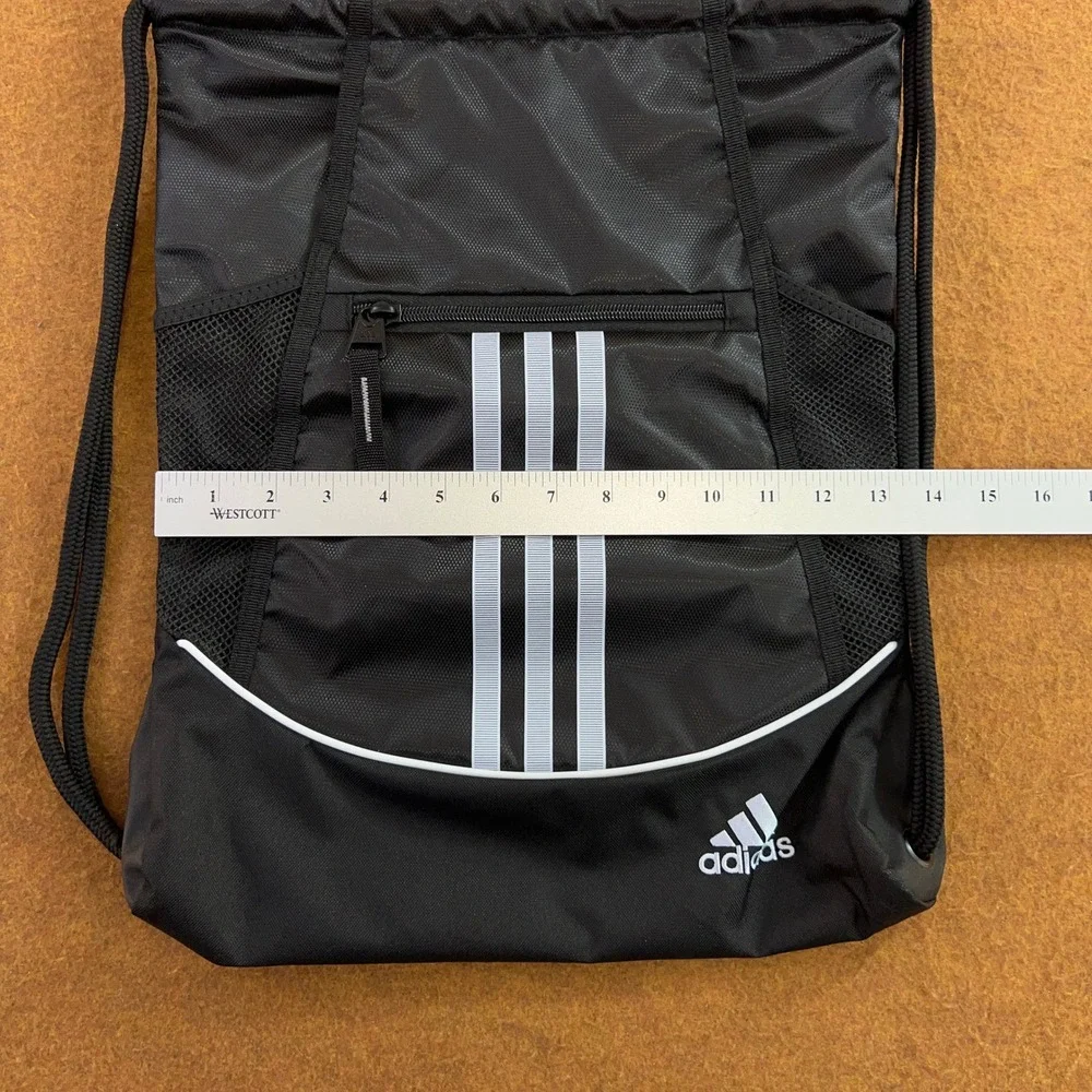 Adidas Unisex OS Black Alliance II Sackpack Drawstring Gym Bag NWT